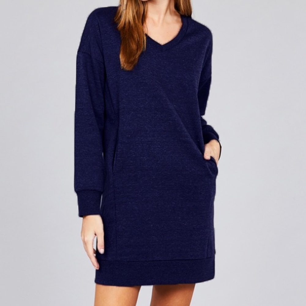 🍁JUST IN 🍁Navy Blue Long Sleeve Sweater Dress